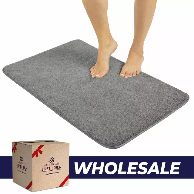Fluffy Foamed Bath Rug, 21x32 inches Bath Rugs for Bathroom, 100% Polyester Upper Fluffy Surface and Grip Enhanced Base - 18 Set Case Pack