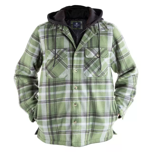 Men’s Berber Lined Plaid Jacket - Style #MFJ170 -$15.50/Unit - 12 PCS/CS - PLEASE SEE DESCRIPTION — Green Plaid