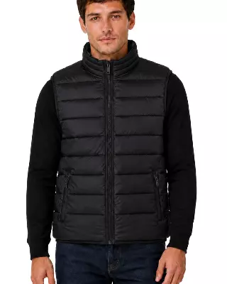 Men's Reversible Puffer Vest #V15 — Black/Charcoal / S-M-L-XL-2XL