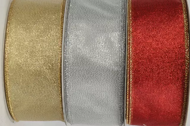 FRO40Silver – Sheer frost #40 holiday ribbon (50 yds) Min 4 pcs – Case 12 pcs