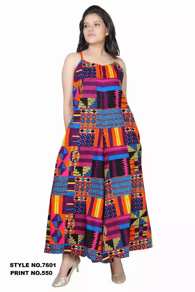 7601 - Spaghetti Strap Maxi Jumpsuit - (3/pk) - Free Size - $25.00 Each — Free Size / Print-550