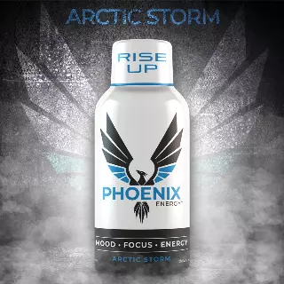 Phoenix Energy 2oz Shot 280mg Caffeine Mood Focus Energy Case of 12 — Arctic Storm