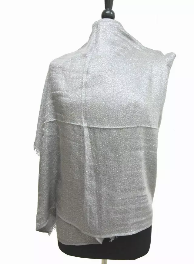 IN303A Solid Color Metallic Scarf — Silver