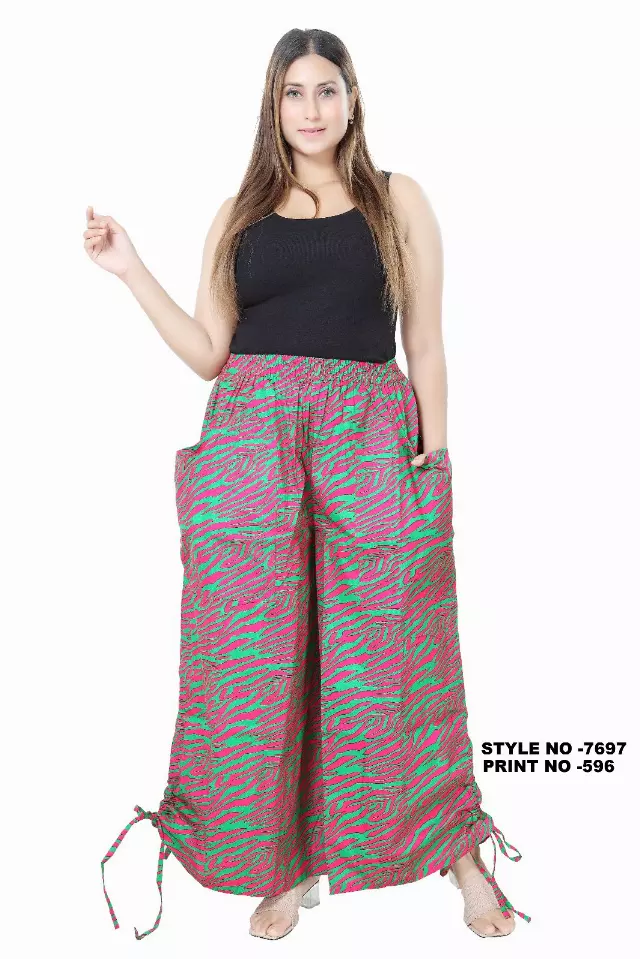 7697 - Ankara Pants With Drawstring side (3 PCS PRE-PACK) - $20.00 Each — One Size (4 - 24) / Print-596