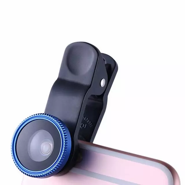 Universal Clip-On 3-In-1 Camera Lens — Blue