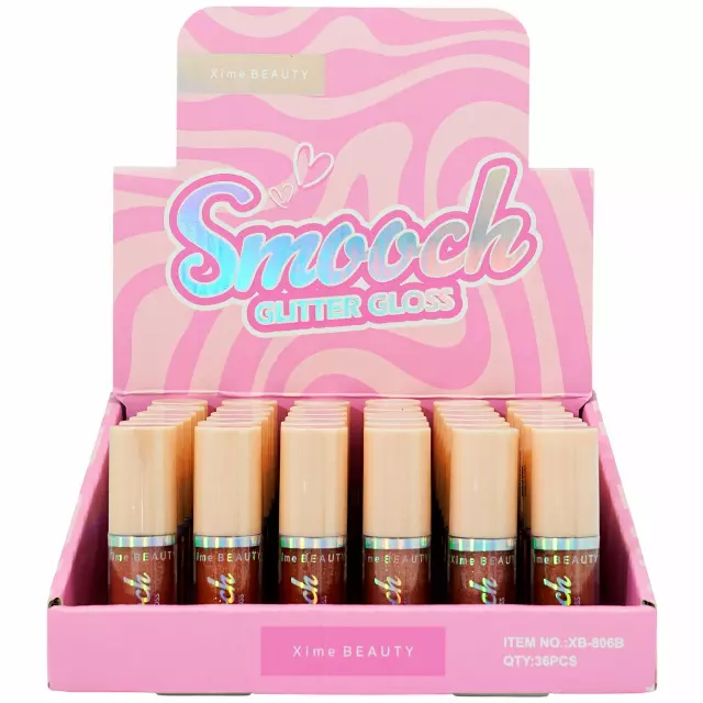 Xime Beauty Smooch Glitter Gloss - Wholesale Display 36 Units (XB-806B)