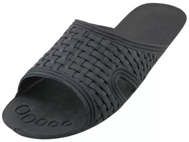M9888-BB - Wholesale Men's "Easy USA" Soft Rubber Slide Open Toe Waterproof Sandals — Black (M9888-BB) / 7-12 Assorted