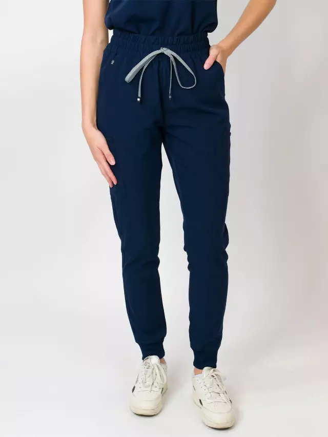 Madison | High-Waisted Jogger Scrub Pants — Indigo / XL