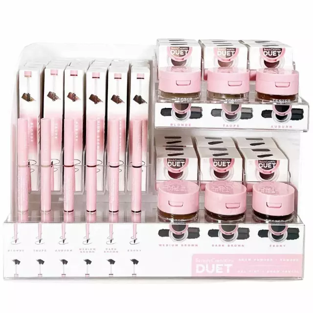 Beauty Creations Duet Brow Powder + Pomade Gel Tint + Brow Pencil - Wholesale 72 Units + 12 Tester (DUET-PODPT)