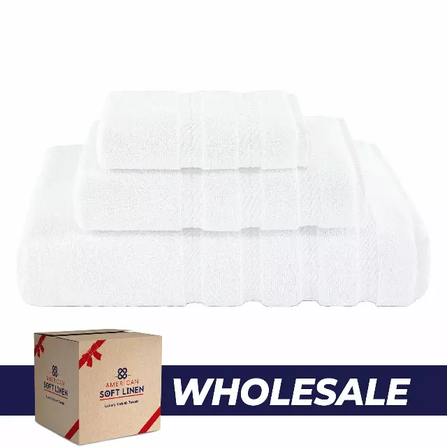 3 Piece 100% Cotton Extra Fluffy and Soft Luxury Turkish Towel Set with 20 Different Colors - 20 Set Case Pack