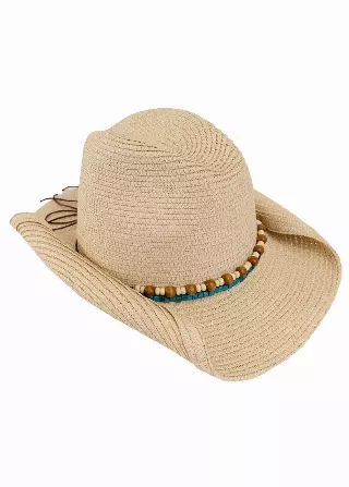 Magid Beaded Straw Cowboy Hat — Natural