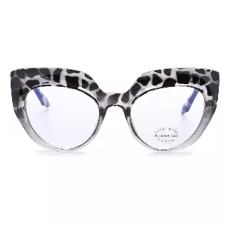 Fashion Cat-Eye BLB Glasses with Transparent Crystal, Solid Black, Blue, Leopard & Tortoise Finishes P10983BLB