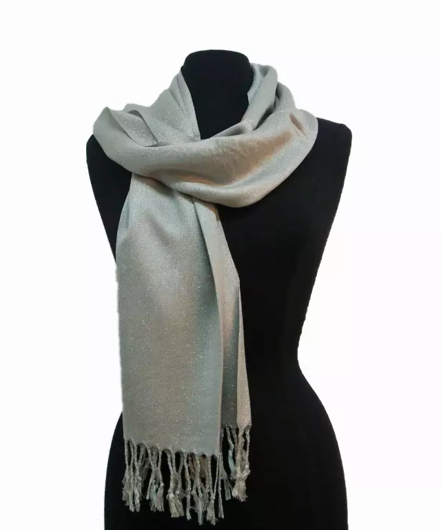 1084 Solid Color Metallic Pashmina — Grey
