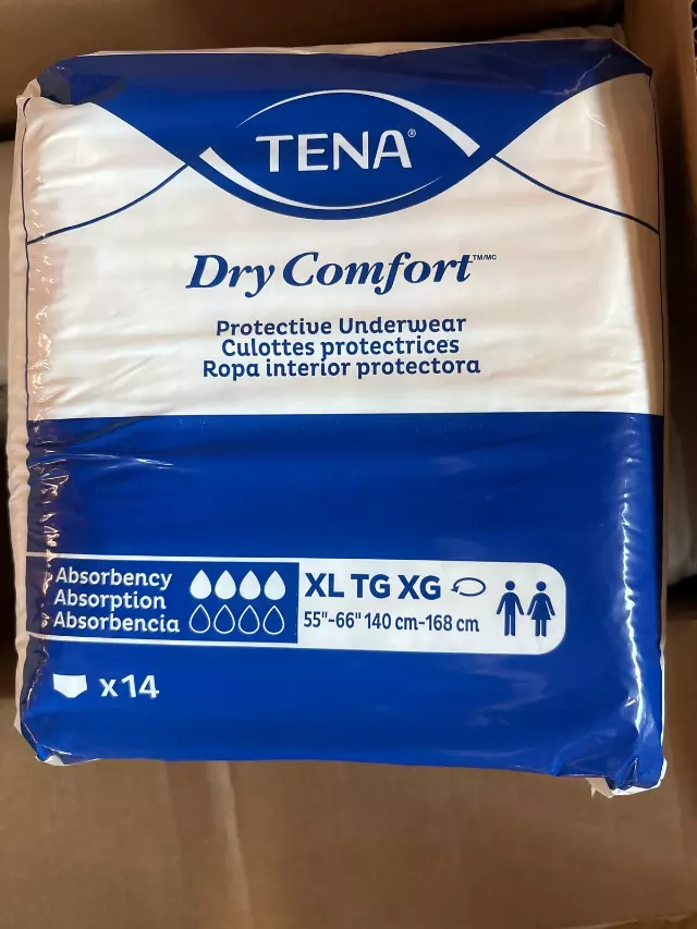 TENA protective Underwear, Dry Comfort, Lot of 4 packs of 14