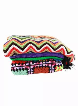 Vintage Crochet Afghan Blanket Mix of 10