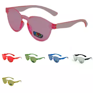 Kids' Rimless Translucent One-Piece Color Tinted Sunglasses K10319