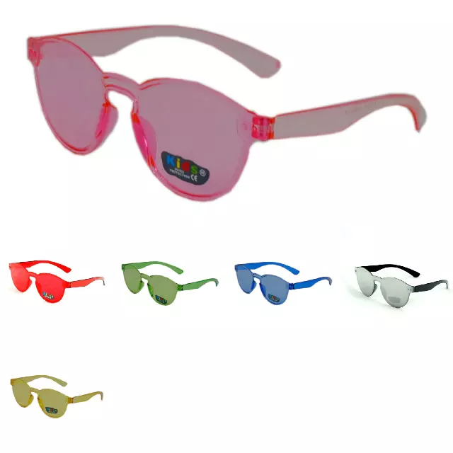 Kids' Rimless Translucent One-Piece Color Tinted Sunglasses K10319