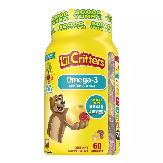 LIL CRITTERS Omega-3 Vitamin Gummies for Brain and Eye Health 60 ct. by VitaFusion Best By: 05/2024