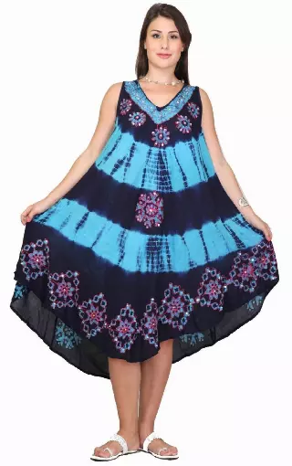 PNA-1178 - Women's Lightweight Sleeveless Mixed Print Cover-Up Dress - (6-PCS PRE-PACK) ($6 Each)
