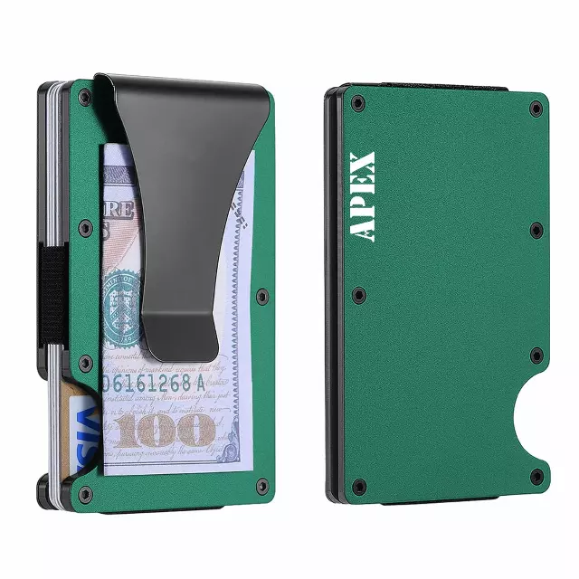 RFID Blocking Minimalist Scratch Resistant Slim Credit Card — Green