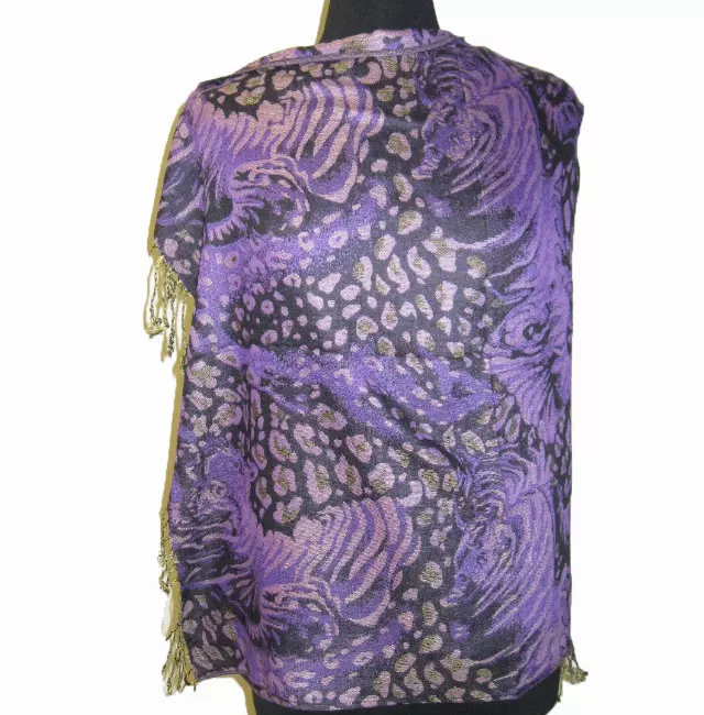 1905 Animal Print Pashmina — Purple