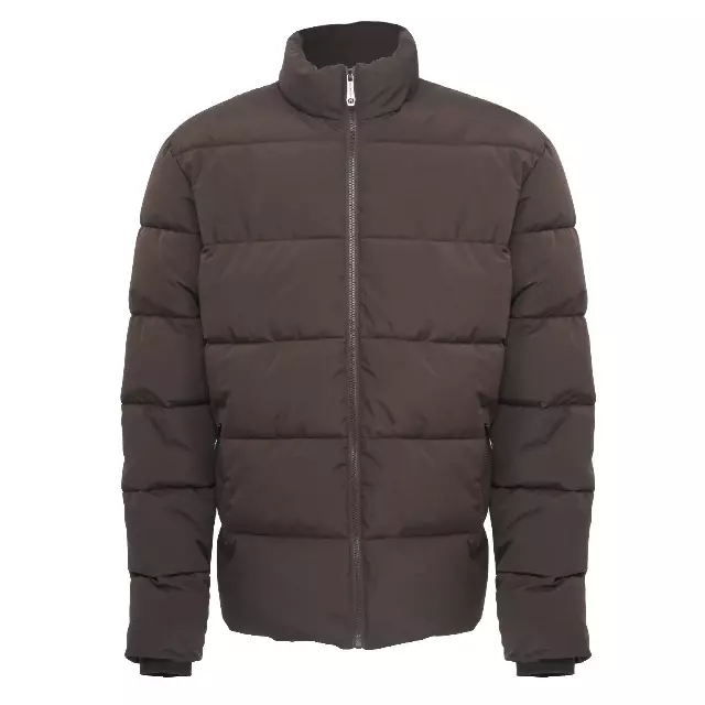 Men's Full Zipper Puffer Jacket - Style #MFJ808 - $16.90/Unit 12 PC — 1XL-3XL (WHOLESALE) / Dark Brown