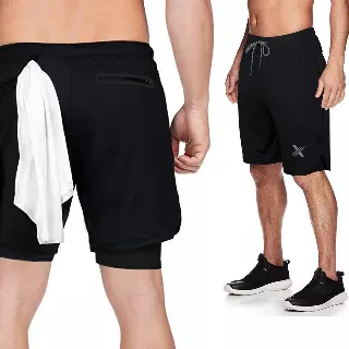 Men's Essential Lightweight Liner Running Shorts — Black / 2XL