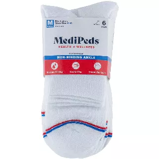 #6-MP-1724895 Women’s MediPeds Non-Binding Half Cushion Ankle Socks(size 6-10) – $2.00 per pack of 6(12 Packs)