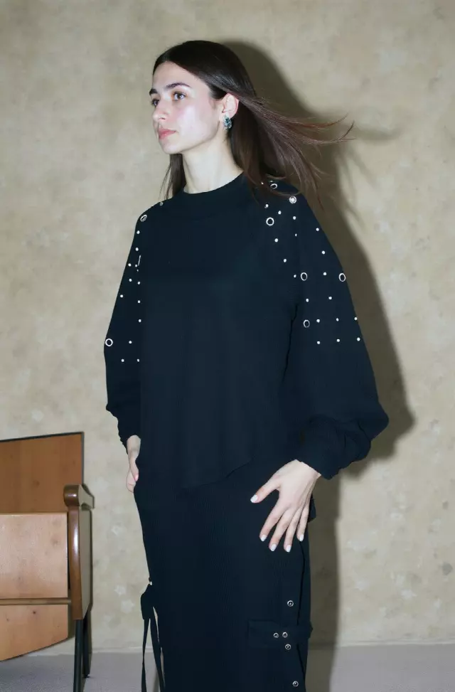 25059 - Elegant 2-Pcs Top & Pant Set - $25.00 Each (3 pcs per pack) — Black