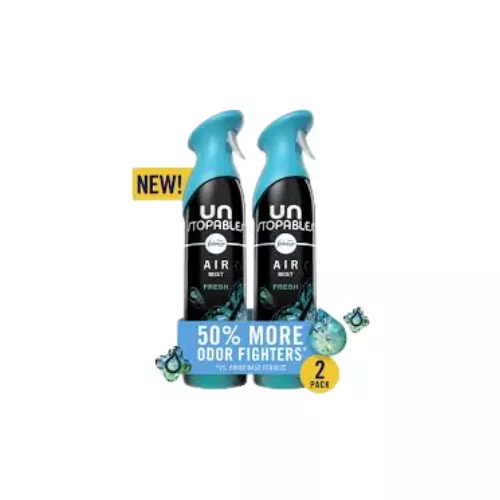 Febreze Air Mist, Air Freshener Unstopables Fresh 8.1oz 2ct Case 3
