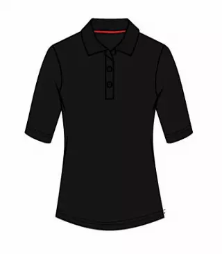 Ladies 3/4 Sleeve Performance Polo Black - 9313409