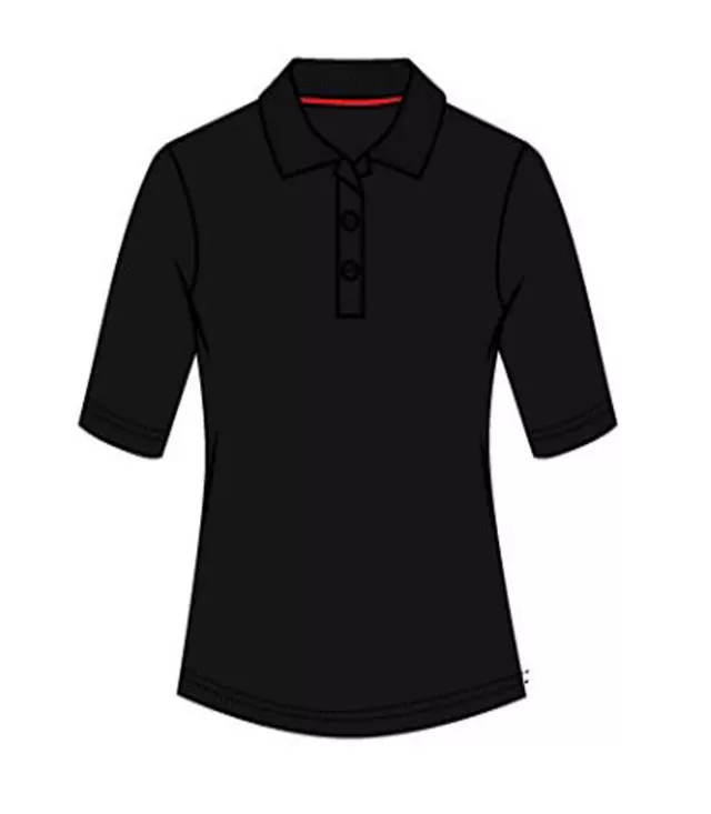 Ladies 3/4 Sleeve Performance Polo Black - 9313409
