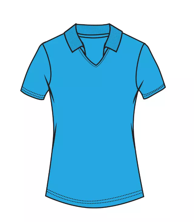 Ladies V-Neck with Collar Performance Polo Turquoise - 9282609