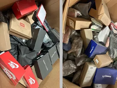 Amazon shoes truckload · 22-24 pallets · 7000-8000 pairs · super clean