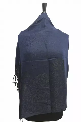 E588 Pattern Pashmina — Navy