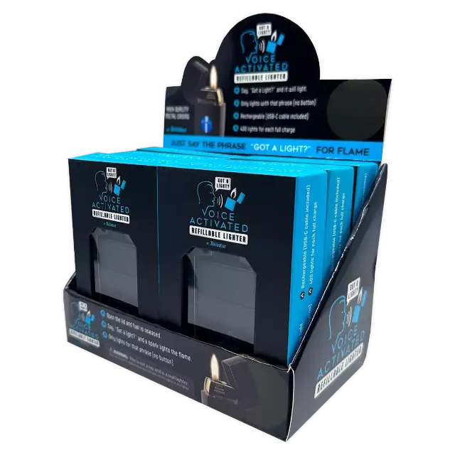 Voice Activated Flip Top Lighter - 6 Pieces Per Retail Ready Display 25288
