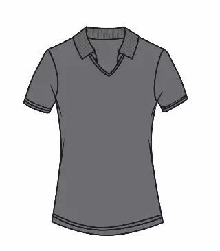 Ladies V-Neck with Collar Performance Polo Charcoal - 9284209
