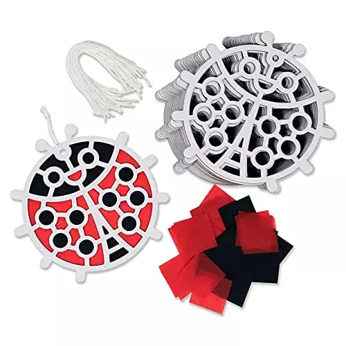 Ladybug DIY Suncatcher Paper Crafts - 24 Pieces Per Pack KP4271