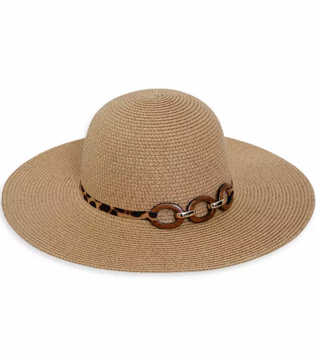Max Studio Leopard Jewlery Straw Floppy — TOAST