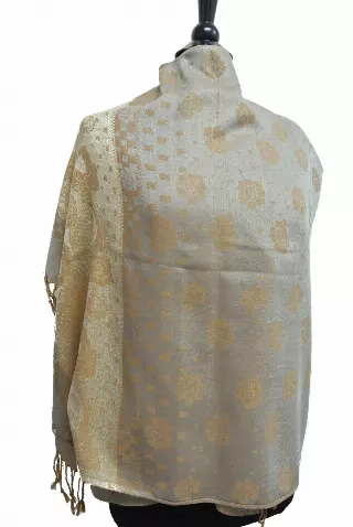 IN106 Pattern Pashmina — Grey