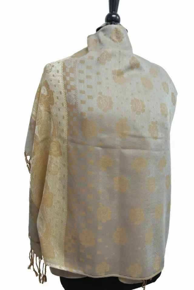 IN106 Pattern Pashmina — Grey