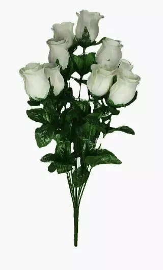 SB1097WT – 21″ White Rosebud x10 – “each” (Min. 12) Case pk 144pcs