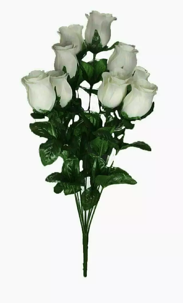 SB1097WT – 21″ White Rosebud x10 – “each” (Min. 12) Case pk 144pcs