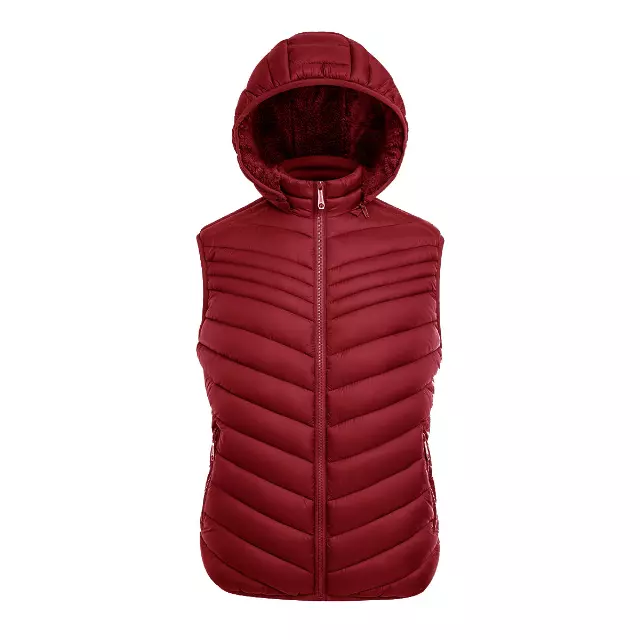 Men’s Solid Full Zip Puffer Vest with Hood - Style #MV807 - $10.90/Unit MINIMUM 12 PCS - PLEASE SEE DESCRIPTION - S-2XL — Red