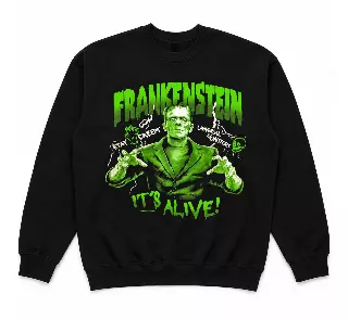 FRANKENSTEIN MONSTER CREWNECK BLACK