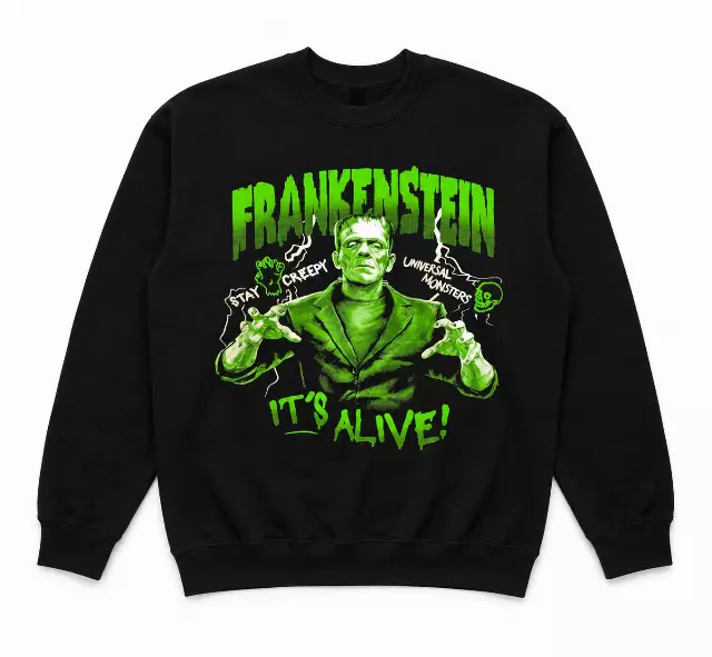 FRANKENSTEIN MONSTER CREWNECK BLACK