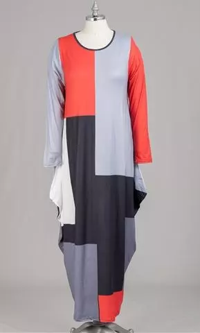 CHH-21063 Color Block Long Sleeve Maxi Dress - One Size (6-PCS PRE-PACK) ($22.00 Each)