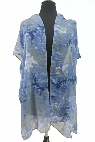 QC217 Tie Dye Spring Kimono — Blue