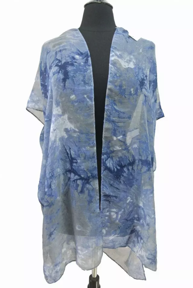 QC217 Tie Dye Spring Kimono — Blue