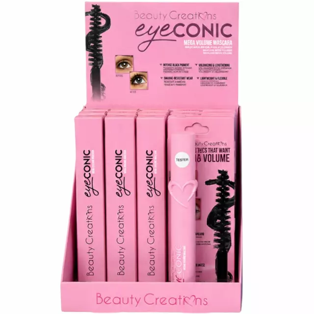 Beauty Creations Eyeconic Mega Volume Mascara - Wholesale Display 23 Units + 1 Tester (BCM-1D)